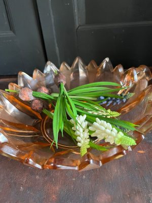 roze glazen schaal vintage,brocant